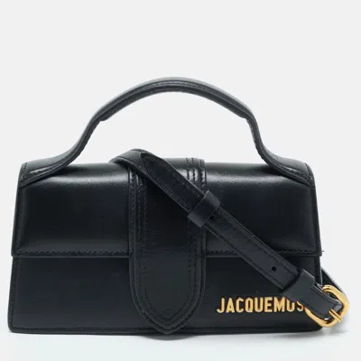 Pre-owned Jacquemus Black Leather Mini Le Bambino Top Handle Bag.