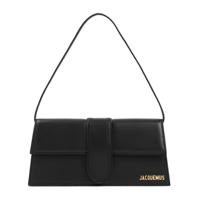 JACQUEMUS BLACK LEATHER SHOULDER BAG