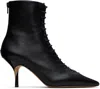 Jacquemus Pointed Toe Stiletto Ankle Boots In Black