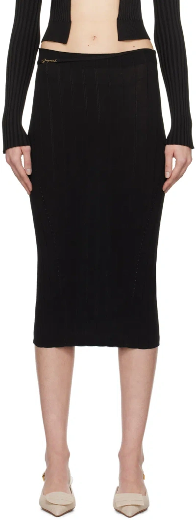 Jacquemus Black Les Classiques 'la Jupe Pralu' Midi Skirt In 990 Black