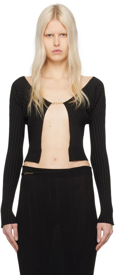 JACQUEMUS BLACK LES CLASSIQUES 'LA MAILLE PRALU LONGUE' CARDIGAN
