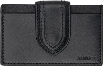 Jacquemus Debossed-logo Polished-finish Cardholder In 990 Black