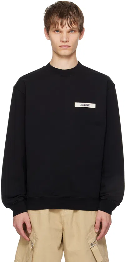 Jacquemus Crewneck Sweatshirt Le Gros Grain In Black