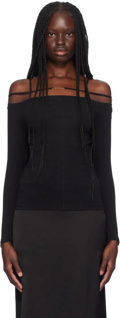 JACQUEMUS BLACK LES CLASSIQUES 'LE T-SHIRT SIERRA' LONG SLEEVE T-SHIRT