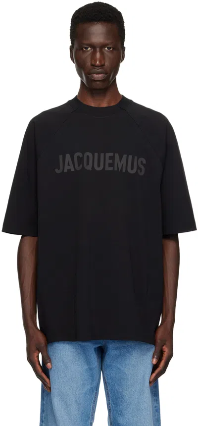 Jacquemus Crew Neck Stretch-cotton Jersey Texture Vest In Black