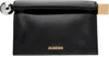 Jacquemus Rectangular Lamb Leather Clutch With Rolled Handle In Black