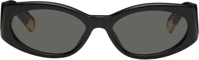 Jacquemus Black 'les Lunettes Ovalo' Sunglasses In 990 Black