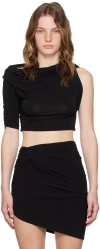 Jacquemus Drapeado Crop-top In 990 Black