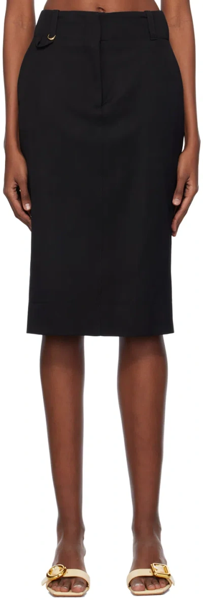 JACQUEMUS BLACK LES SCULPTURES 'LA JUPE MIDI BARI' MIDI SKIRT