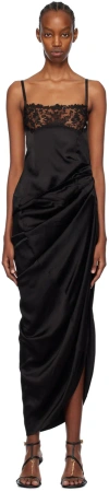 Jacquemus La Saudade Longue Brodu00e9e Dress In 990 Black