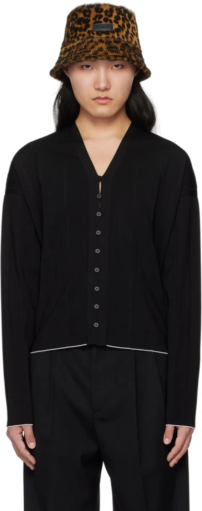 JACQUEMUS BLACK LES SCULPTURES 'LE CARDIGAN PLISSÉ' CARDIGAN