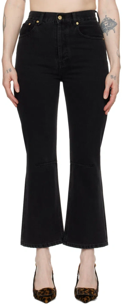 JACQUEMUS BLACK LES SCULPTURES 'LE DE-NÎMES COURT' JEANS