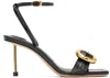 Jacquemus Les Sandales Regalo Circle Square Sling-backs In 990 Black