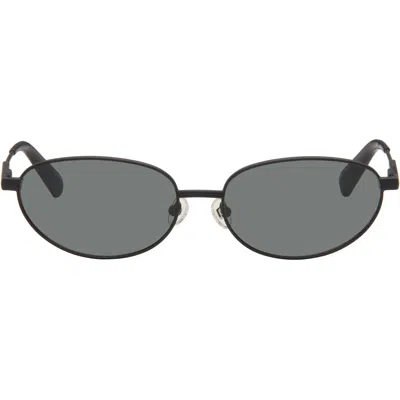 Jacquemus Black Linda Farrow Edition 'the Alba' Sunglasses In Black/matte Black/gr