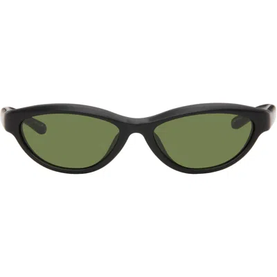 Jacquemus Black Linda Farrow Edition 'the Curvo' Sunglasses In 9bd Curvo Matt Black