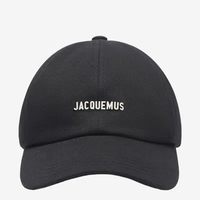 JACQUEMUS BLACK LOGO BASEBALL HAT