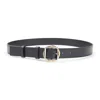 Jacquemus Salon Leather Belt Slim Adjustable Design In Black