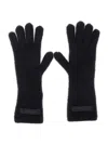 Jacquemus Logo Design Long Length Ribbed Gloves In Black