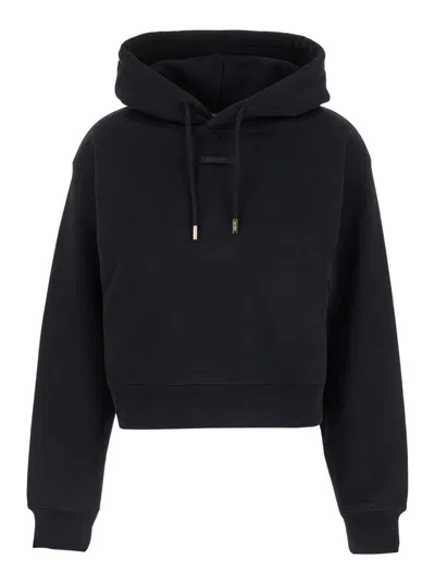 JACQUEMUS BLACK LOGO HOODIE
