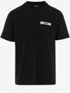 Jacquemus Minimalist Black Short-sleeve Cotton T-shirt With Patch Detail In Black