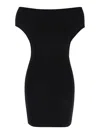 Jacquemus Off-the-shoulder Short Dress In Black