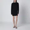Jacquemus Black La Robe Mistral Crew Neck Dress With Long Sleeves And Open Back In Viscose Blend Women In Black