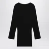 Jacquemus Black La Robe Mistral Crew Neck Dress With Long Sleeves And Open Back In Viscose Blend Women In Black