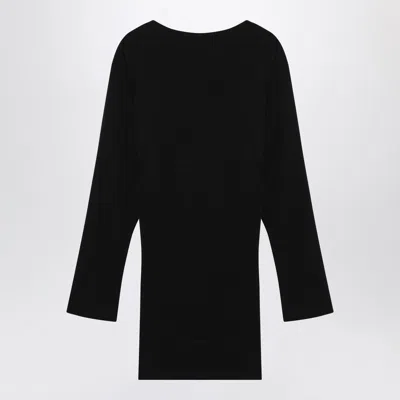 Jacquemus The Mistral Open-back Draped Jersey Mini Dress In Black