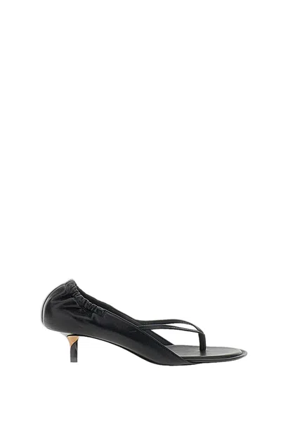 Jacquemus Nu Pieds B Open Toe Kitten Heel Sandals In Black