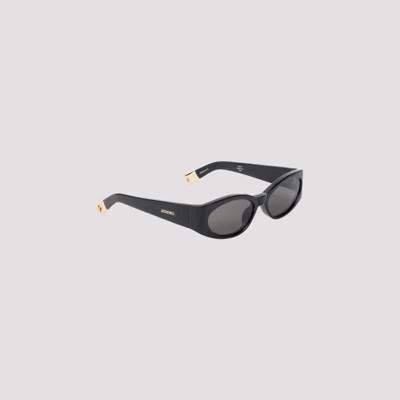 Jacquemus Black Oval Acetate Sunglasses
