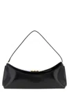 Jacquemus Le Calisso Black Shoulder Bag With Engraved Snap Button In Leather In Black