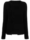 Jacquemus Pau Asymmetric Knitted Cardigan In Black