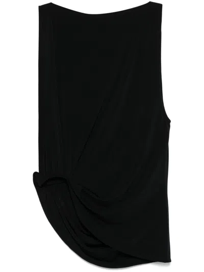 Jacquemus Black Peplo Top With Cut-out Detail