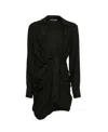 Jacquemus La Robe Bahia Knotted Mini Dress In Black
