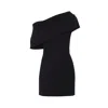Jacquemus One Shoulder Mini Dress With Asymmetric Neckline In Black
