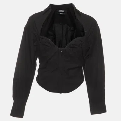 Pre-owned Jacquemus Black Poplin L'amour Button Up Blouse M