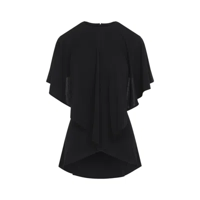 Jacquemus Le Haut Pisco Draped Crepe Blouse In Black