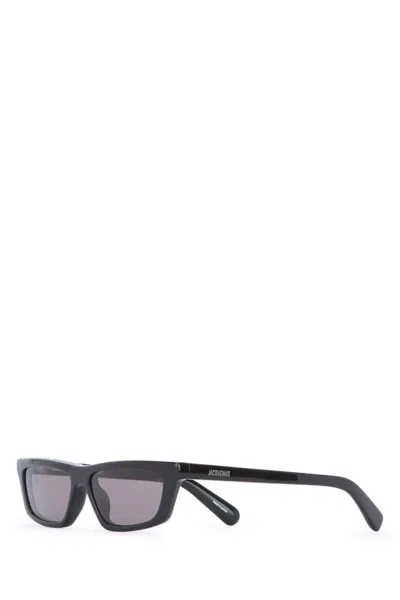 JACQUEMUS BLACK RECTANGULAR SUNGLASSES