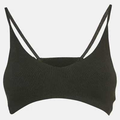 Pre-owned Jacquemus Black Rib Knit Le Bandeau Bralette Top S