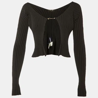 Pre-owned Jacquemus Black Rib Knit Log Detail La Maille Pralu Top Xs