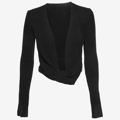 Jacquemus Black Rib Knit Twisted Cardigan
