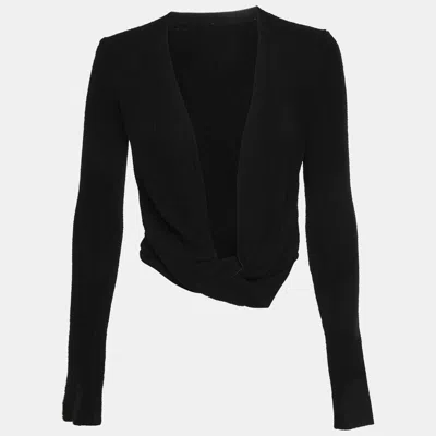 Pre-owned Jacquemus Black Rib Knit Twisted Cardigan S