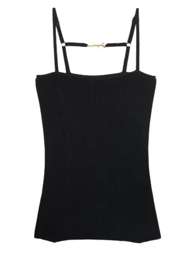 Jacquemus Black Ribbed Tank Top