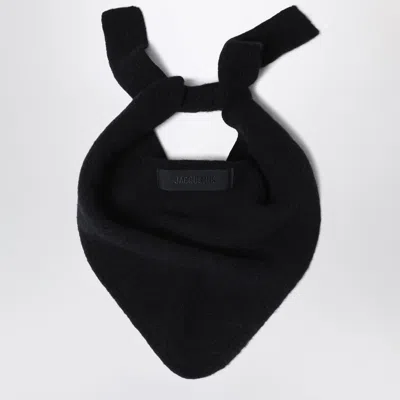 Jacquemus Black Scarf With Grosgrain Logo