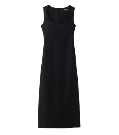 Jacquemus Black Scoop Neck Midi Dress