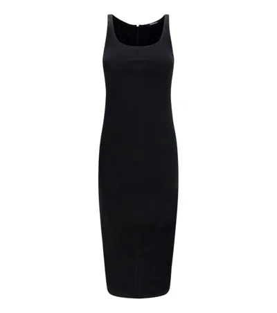 Jacquemus Black Scoop Neck Midi Dress