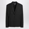 Jacquemus Black Single-breasted Wool Jacket Women In Animal Print