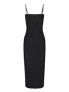 Jacquemus Embellished Ribbed-knit Midi Dress In Black