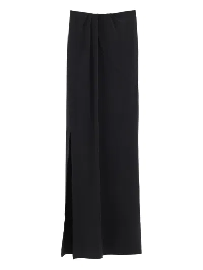 JACQUEMUS BLACK SLIT-DETAIL MAXI SKIRT