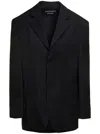 Jacquemus Black Solid Notched Lapel Blazer In Black